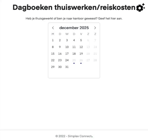 Dagboeken meerdere opties en vervoermiddel